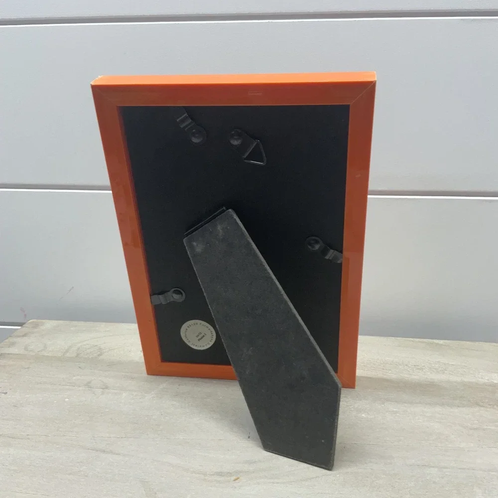 Modern Glossy Orange 4x6 Picture Frame Tabletop Wall Mount Home Decor
